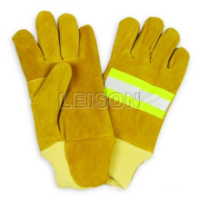 Guantes protectores de cuero de PTFE impermeable resistente al fuego de los bomberos hacia fuera la guarnición